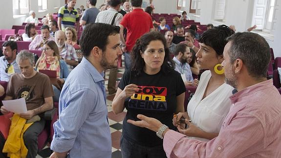 Garzón, Meyer, Morilla y Castro, ayer en Málaga. 