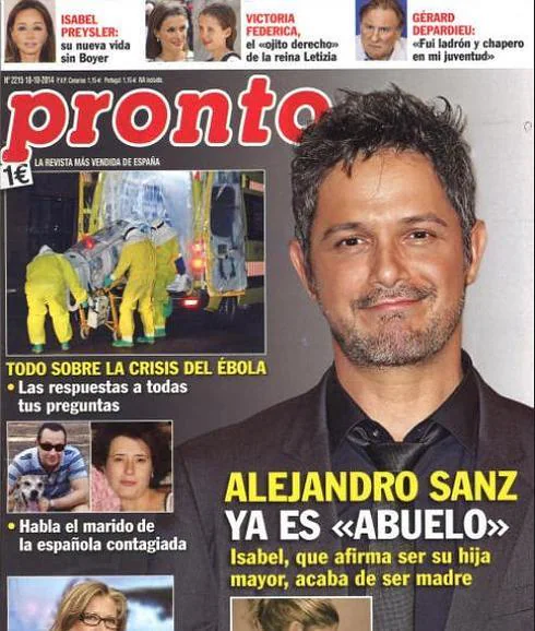 Pronto publica que Alejandro Sanz acaba de ser abuelo. 