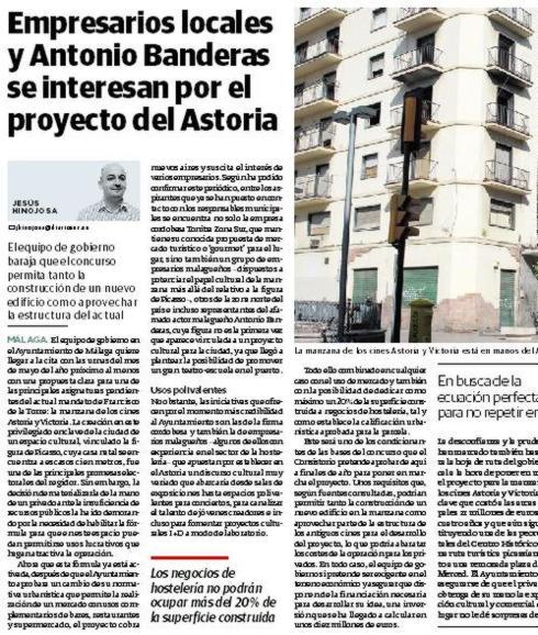 Empresarios locales y Antonio Banderas se interesan por el proyecto del Astoria