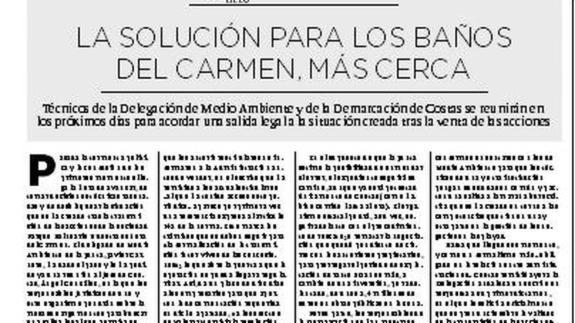 La solución para los Baños del Carmen, más cerca