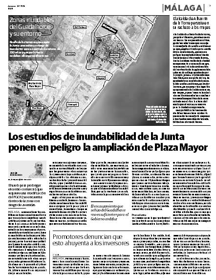 Los estudios de inundabilidad de la Junta ponen en peligro la ampliación de Plaza Mayor