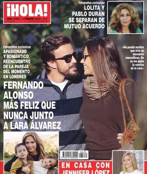 Fernando Alonso y Lara Álvarez protagonizan la portada de ¡Hola!