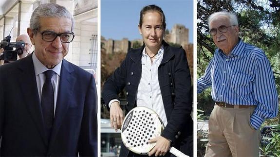 El presidente de Unicaja, Braulio Medel, la deportista Carolina Navarro y el presidente de La Zagaleta, Enrique Pérez Flores.