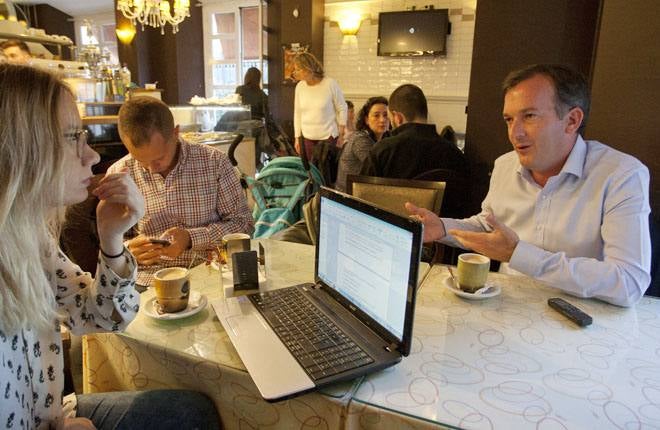 Martín de la Herrán, durante la entrevista. 