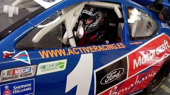 El malagueño, en las sesiones libres de hoy, con el Ford Mustang dorsal 1 