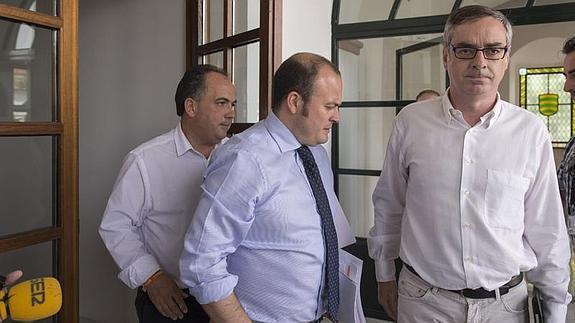 Los representantes de Ciudadanos, con el número dos de Albert Rivera, José Manuel Villegas, al frente. 