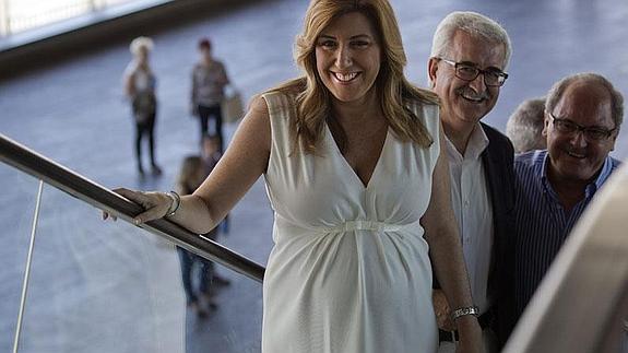 Susana Díaz, con Manuel Jiménez Barrios y Juan Cornejo. 