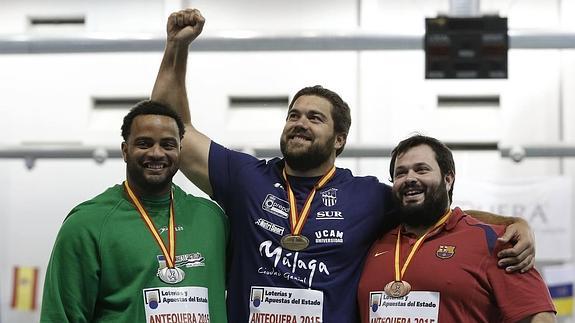 Toledo, Vivas y Tobalina, en el podio del Nacional ‘indoor’. 