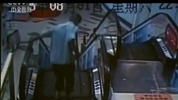 El operario, en el momento del accidente.