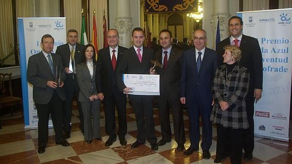 Durante la entrega del premio Juventud Cofrade de Onda Azul en 2010.