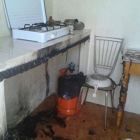 La habitación en la que se produjo la explosión. 