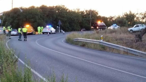 Fotografía del pasado domingo del accidente que costó la vida a un anciano en Alhaurín. 