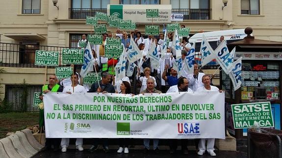 Un momento de la protesta.