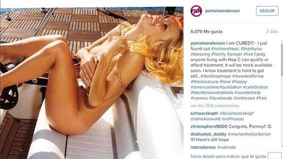 Pamela Anderson, en la entrada que lanzó 
