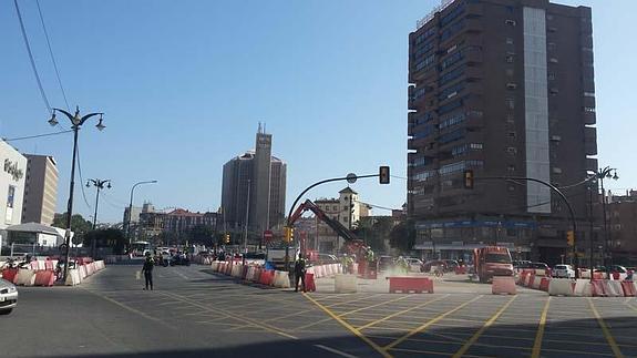 La avenida de Andalucía ya está en plenas obras para el cambio de sentido
