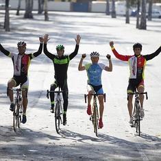 José Manuel Melgar, Tomás Benítez, Francisco Román Godoy y Miguel Ángel Martín, los cuatro ciclistas malagueños más destacados de 2015.