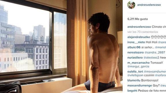 Andrés Velencoso, en su última foto de Instagram.