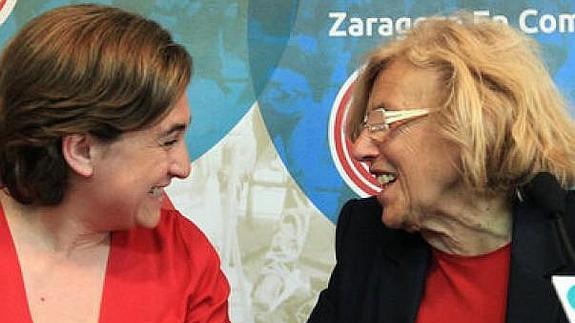 Colau y Carmena "confirmaban" la noticia de la rotación de alcaldías 