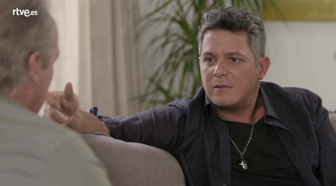 Alejandro Sanz con Bertín Osborne, en el programa de TVE. 