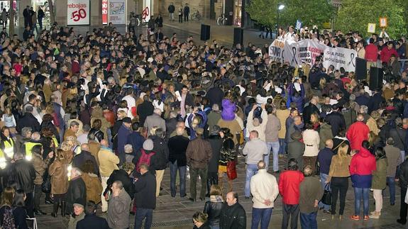 Concentración de la semana pasada en la plaza de la Constitución. 