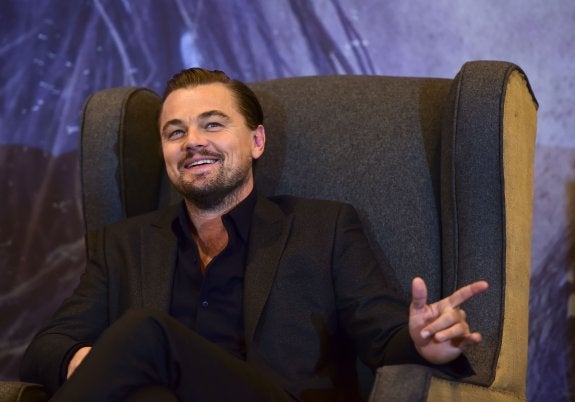 El actor Leonado DiCaprio, durante la presentación de la película 'El Renacido'. :: RONALDO SCHEMIDT / AFP