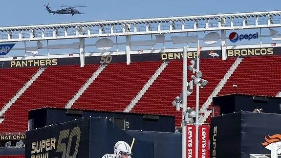 Preparativos para la Super Bowl.