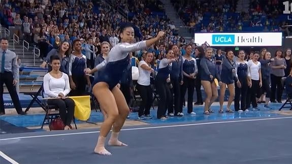 La gimnasta se metió al público en el bolsillo con su genial actuación.