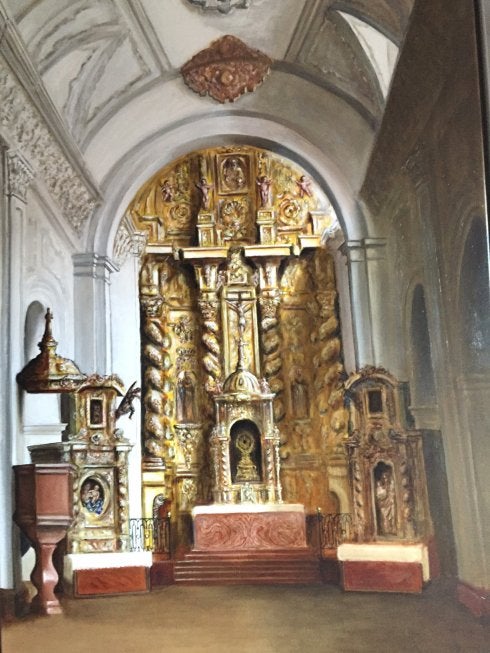 Iglesia de Santo Domingo de Málaga en 1910, lienzo de Jesús Romero. :: sur
