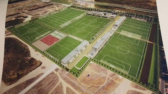 Imagen general del proyecto previsto para la ciudad deportiva del Málaga en Arraijanal.