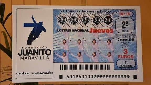 Décimo de Juanito Maravilla para el sorteo del próximo día 10 de la Lotería.