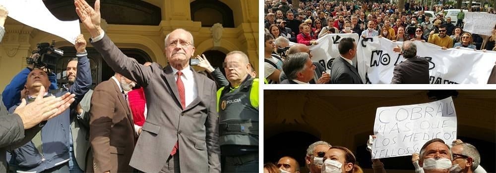 Directo | La concentración contra la huelga de Limasa da su apoyo a De la Torre