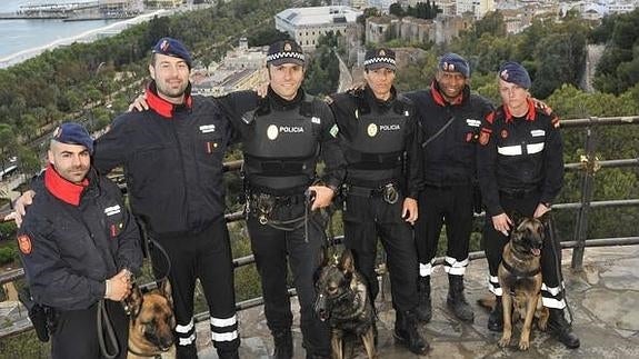 Guías caninos de la Guardia Real y de la Policía Local 