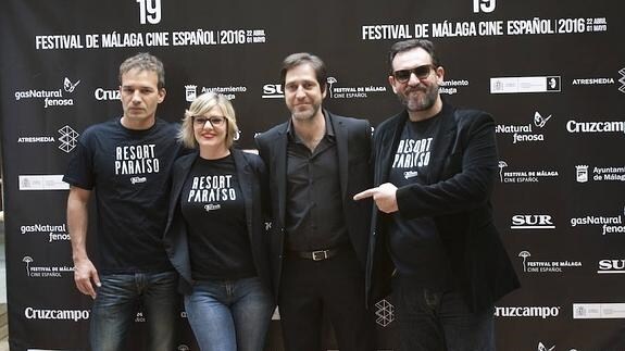 Héctor Medina, Virginia DeMorata, Rafa Castillo Moreno y Enrique García, ayer.