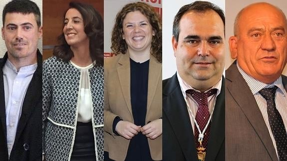 Cristóbal González,  Antonia Ledesma., Teresa Valdenebro, Félix Lozano y Obdulio Pérez. 