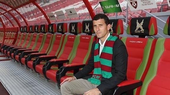 Javi Gracia, en su presentación esta mañana .