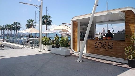 Vista de la terraza, situada en la parte superior del Muelle Uno