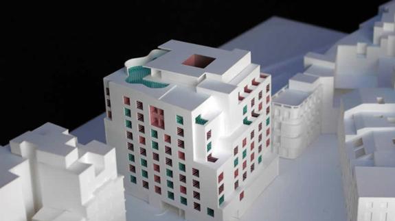 Maqueta del hotel. 