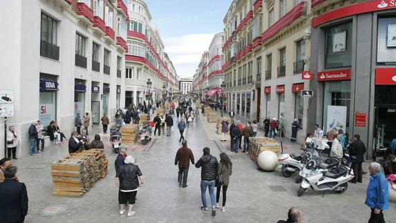 La calle Larios, durante las jornadas de la Semana Santa. 