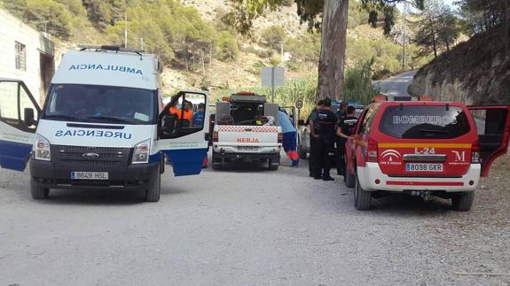 Servicios de emergencias, en un rescate este verano en Los Cahorros. 