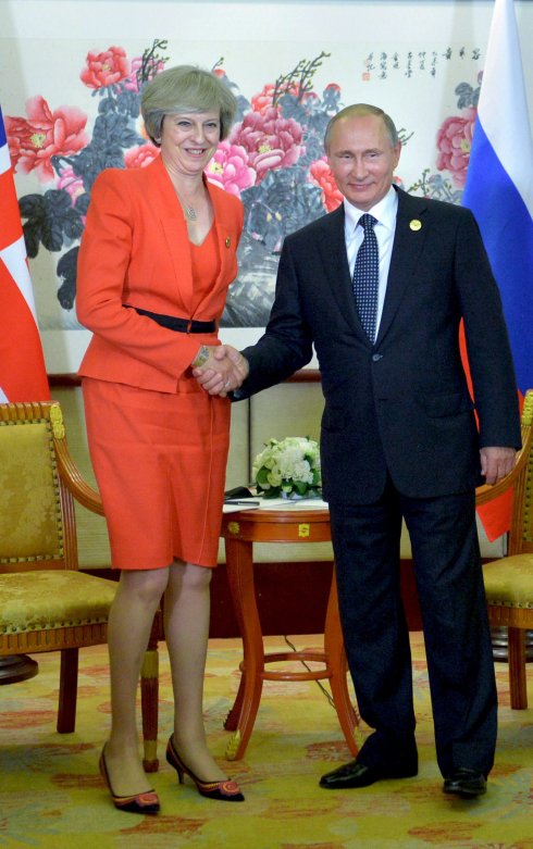 May y Putin se reunieron en la cumbre del G-20. 