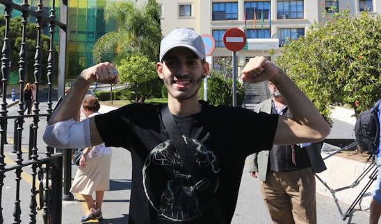 Pablo Ráez, a su salida hoy del hospital Carlos Haya. 