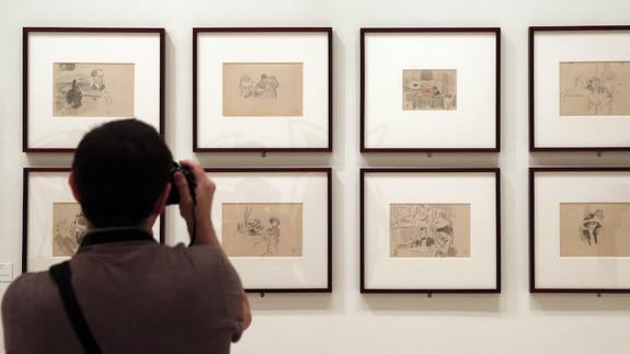 Dibujos realizados en el reverso de cartas de menús del restaurante del hotel Savoy.