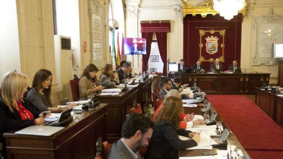 Vista parcial del pleno de este miércoles en el Ayuntamiento de Málaga. 