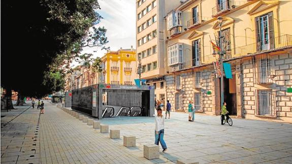 Recreación del edículo o entrada al metro prevista por la Junta en el lateral norte de la Alameda Principal, si se hace peatonal