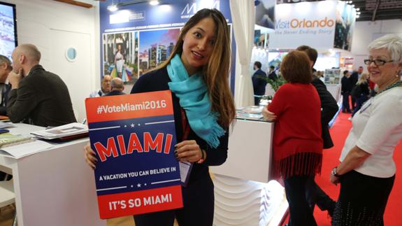 Fotografía tomada ayer en el expositor de Estados Unidos en la World Travel Market de Londres.