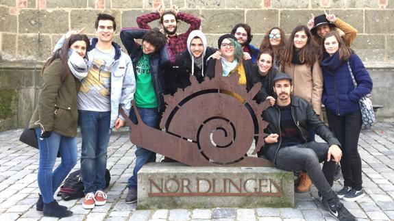 Erasmus malagueños durante una visita a Nördlingen