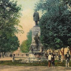 Inicialmente el monumento del marqués de Larios se ubicó en la Alameda Principal.