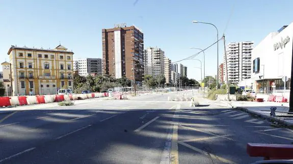 Obras del suburbano en la avenida de Andalucía. 