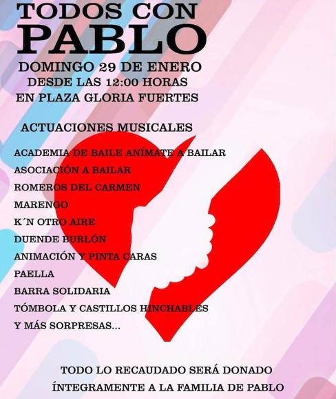 Cartel del evento 'Todos con Pablo'.