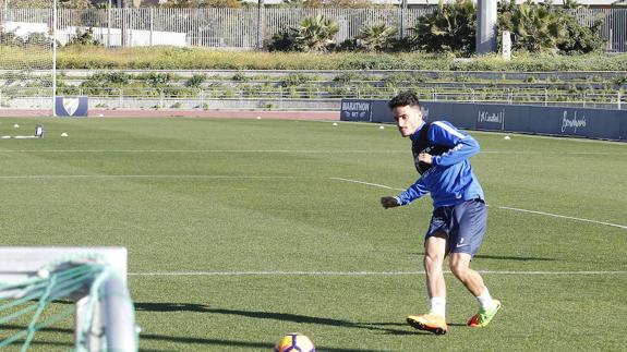 Juan Carlos, en el entrenamiento de ayer.